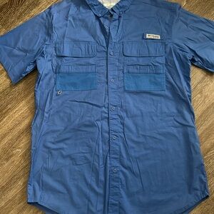 Columbia Men's Casual Blue Button Down Shirt